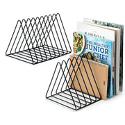 Iron Art Triangular Book Stand Desktop Bookshelf Organizer