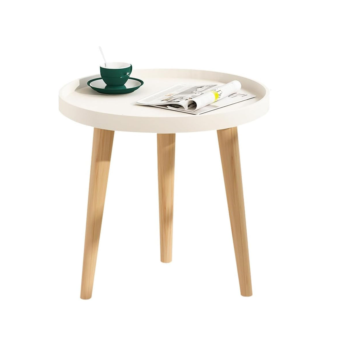 Simple Round Side Table with Stable Legs for Office Break Rooms