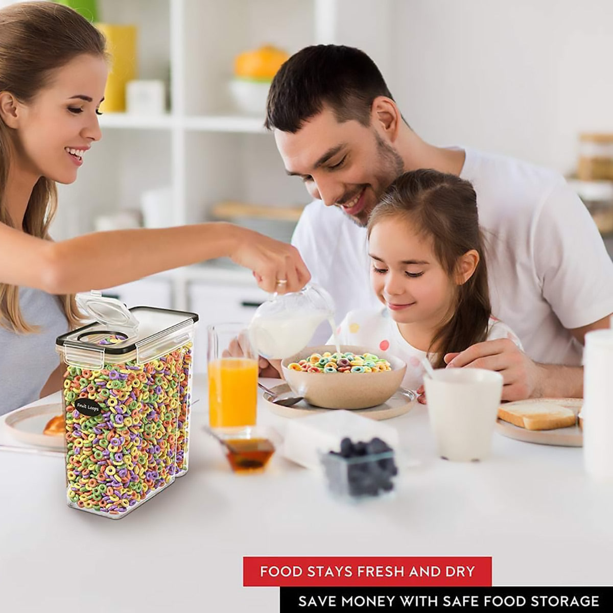4 Pcs Airtight Food Storage Jar Set Kitchen Cereal