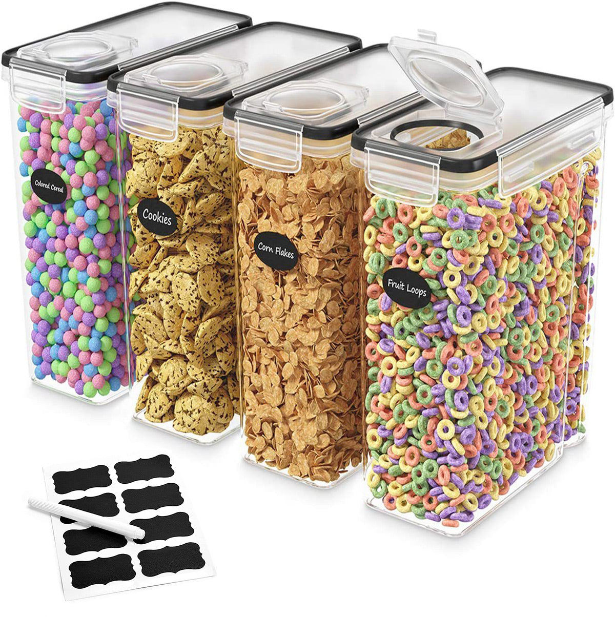4 Pcs Airtight Food Storage Jar Set Kitchen Cereal