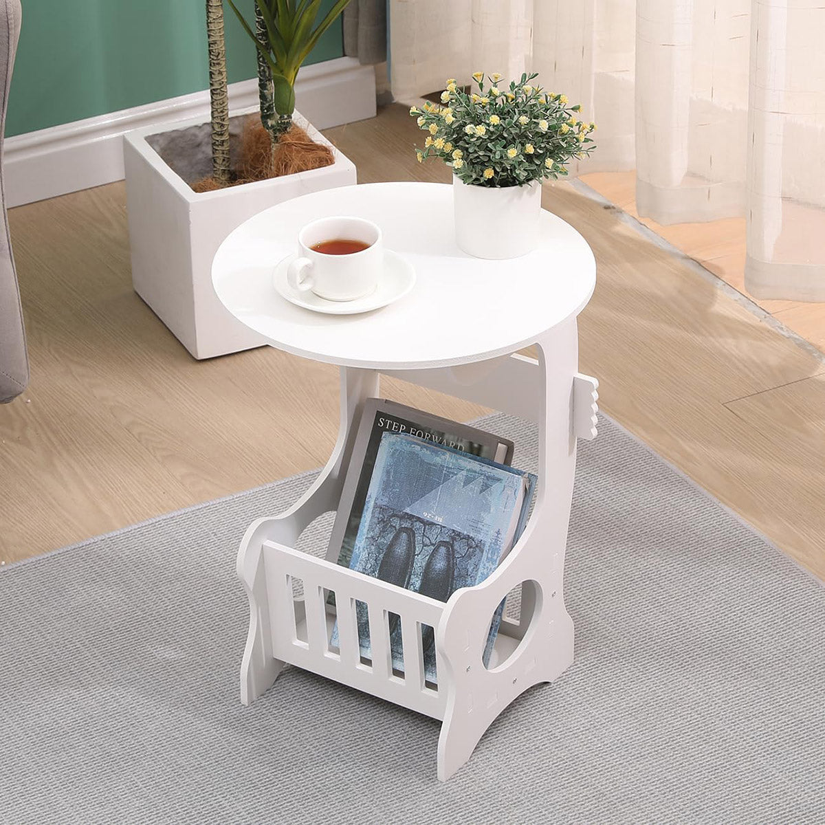 Mini Round Coffee Table Modern Sofa Side Table