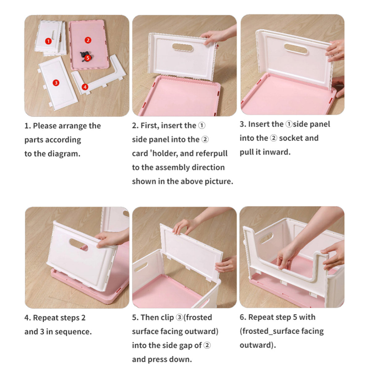 Under-Desk Book Storage Box with Wheels Stackable Plastic