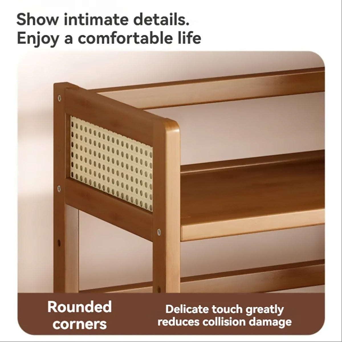 2-Tier Bamboo Desktop Storage Shelf with Drawer