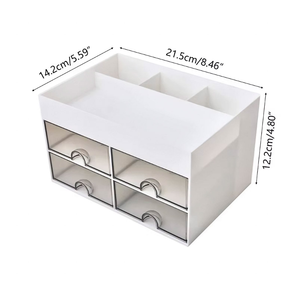 Desktop Pen Storage Box Organiser with Transparent Drawers