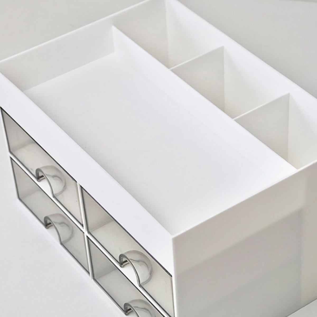Desktop Pen Storage Box Organiser with Transparent Drawers