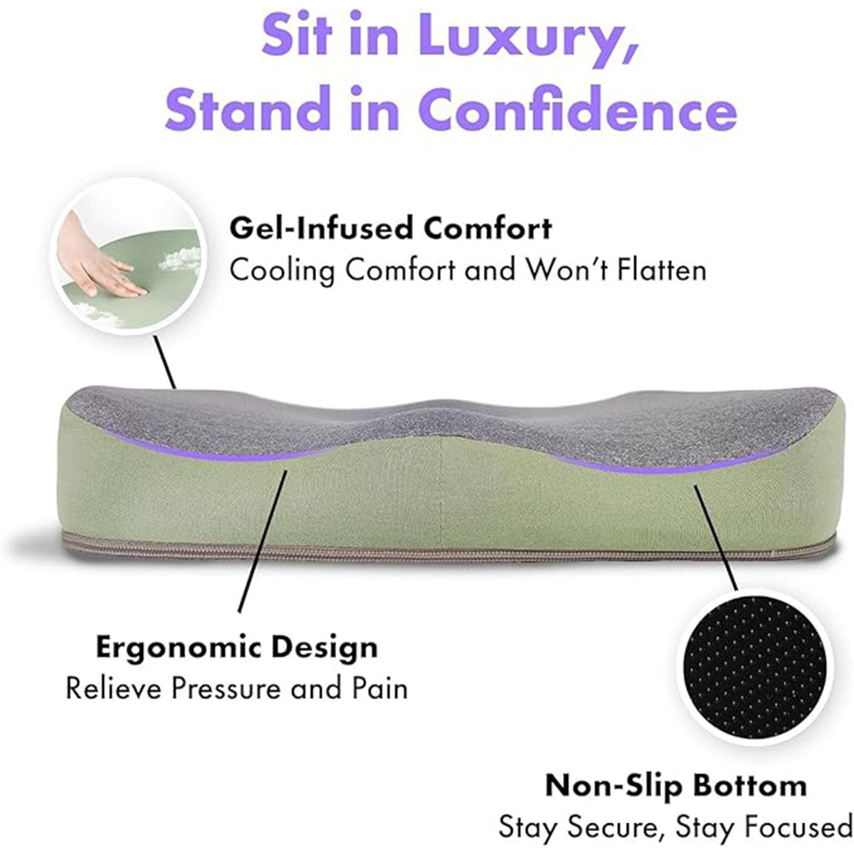 Orthopedic Coccyx Memory Foam Seat Cushion with Cover