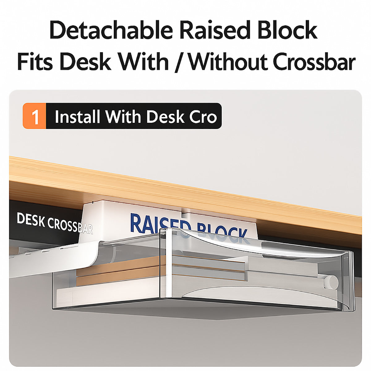Under-Table Hidden Drawer with 5kg Load for Desk
