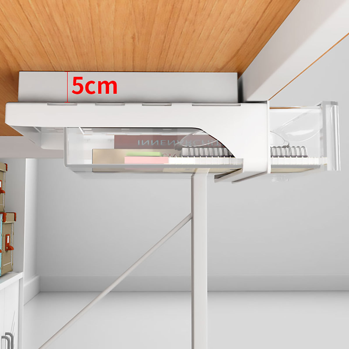 Under-Table Hidden Drawer with 5kg Load for Desk