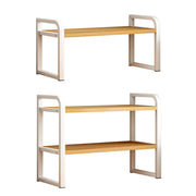 Adjustable Height Multi-Layer Bookshelf Wood and Metal