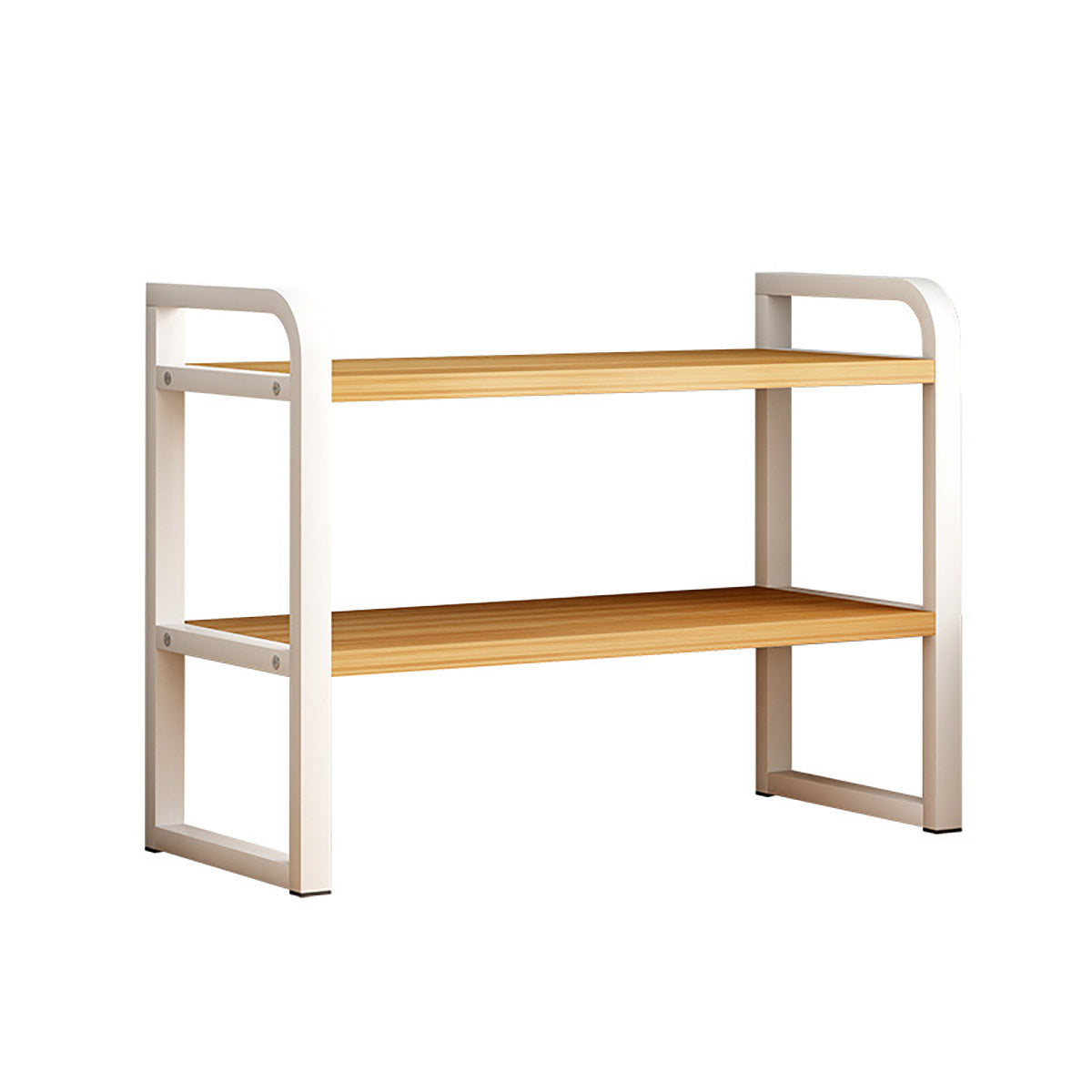 Adjustable Height Multi-Layer Bookshelf Wood and Metal