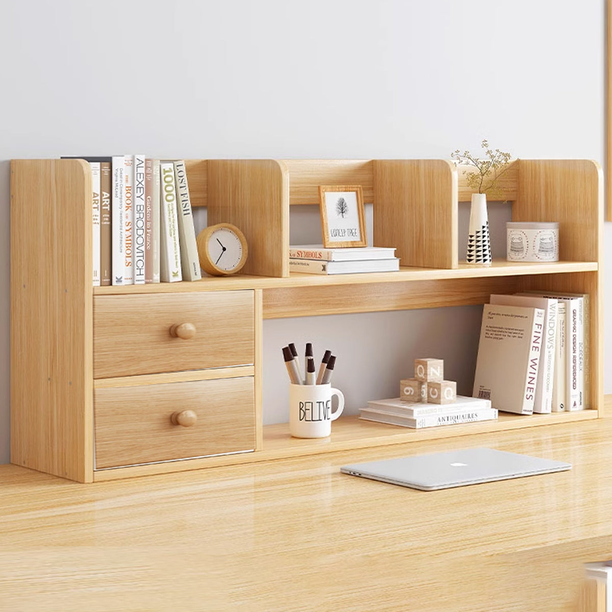 Desktop Bookshelf Organizer Bookcase Rack for Home Office Use