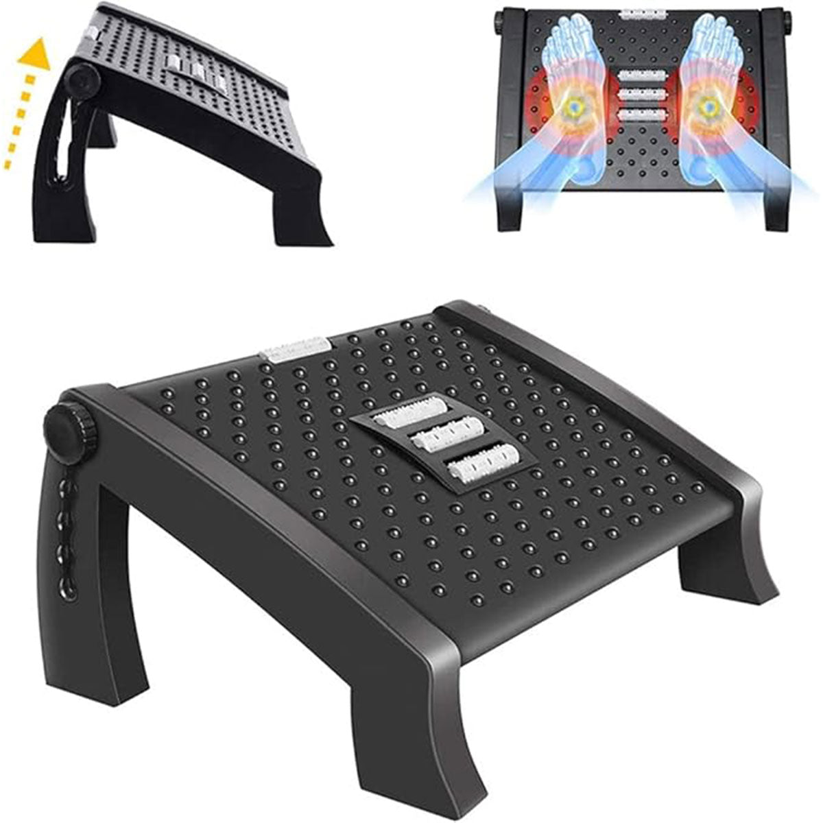 Office Foot Rest Stool Adjustable Pedal with Massage Support