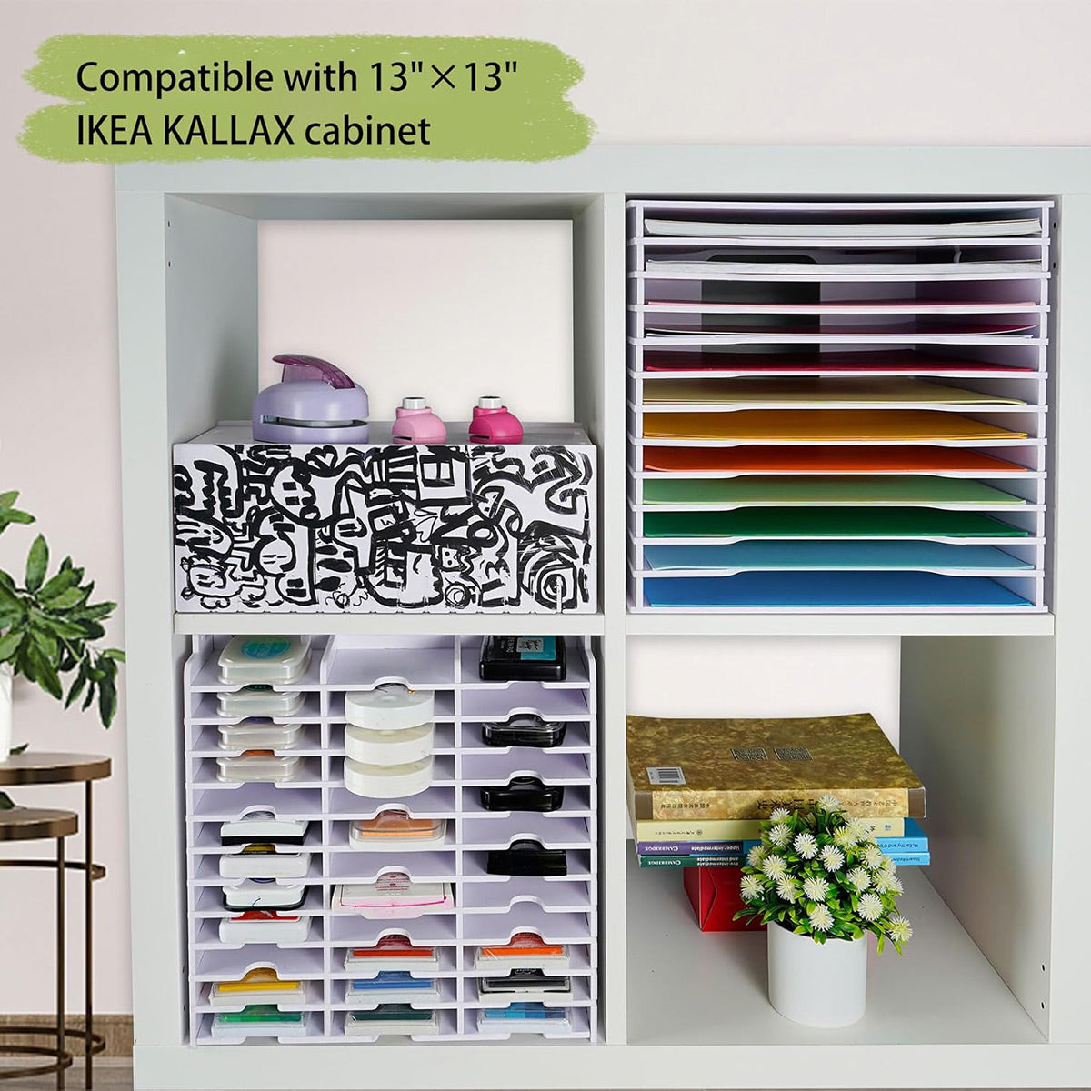 12-Tier Desktop Paper Organizer Adjustable Dividers