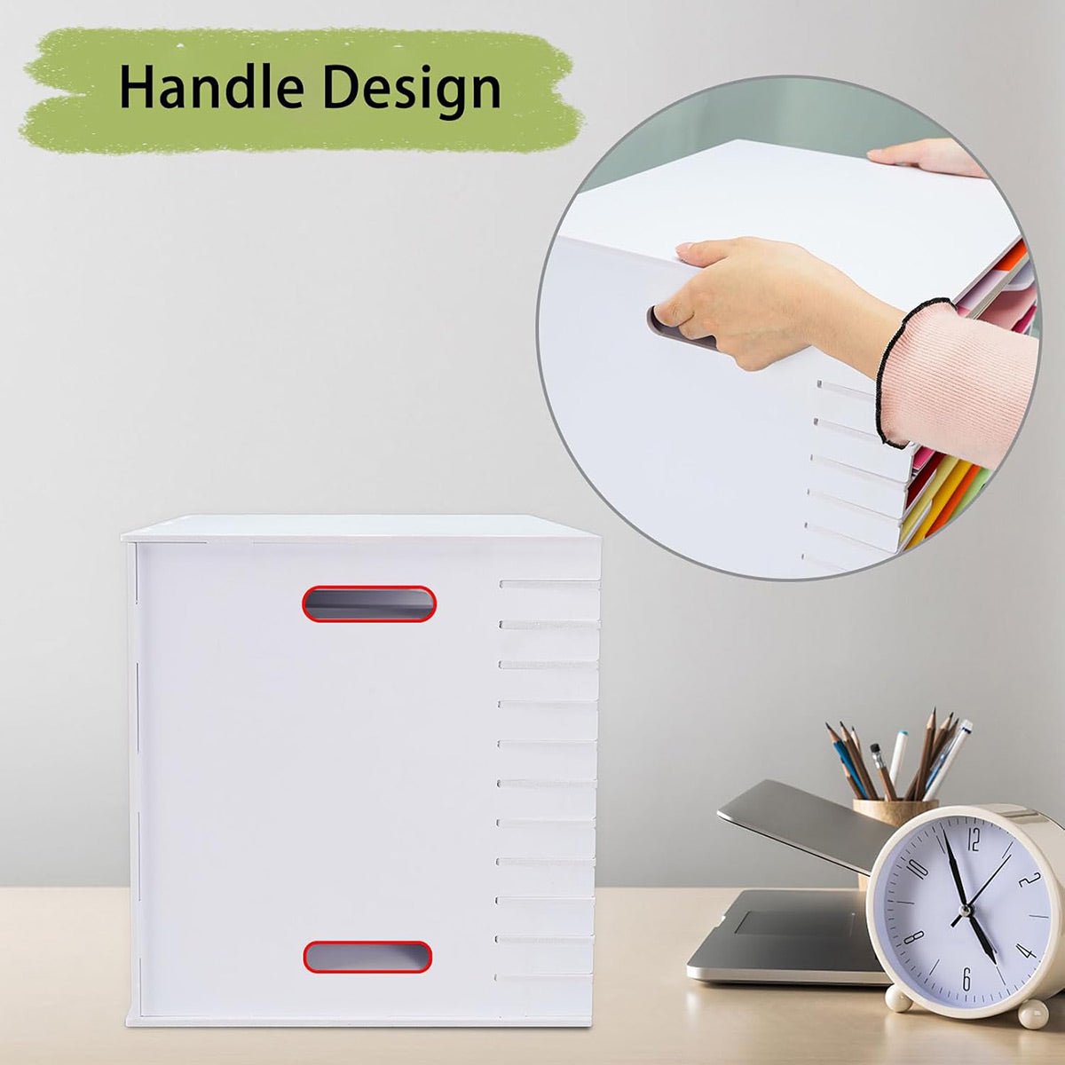 12-Tier Desktop Paper Organizer Adjustable Dividers