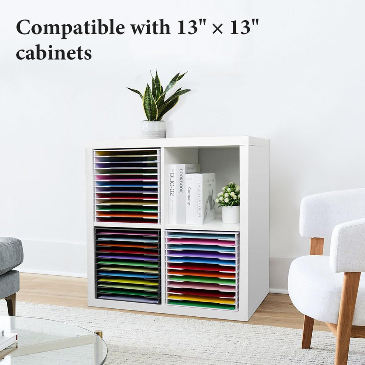 12-Tier Desktop Paper Organizer Adjustable Dividers