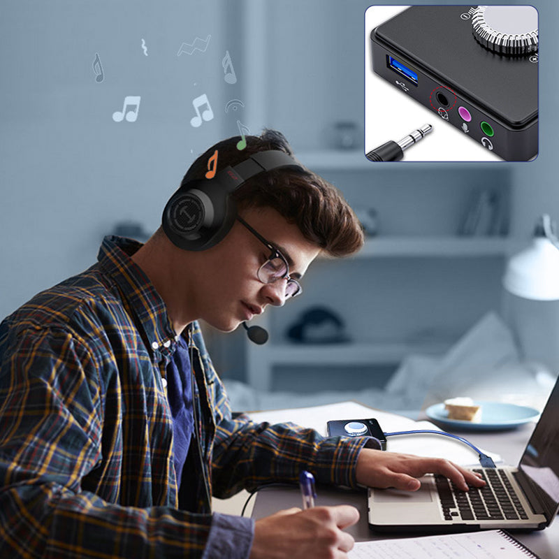 USB External Sound Card with Volume and Mute