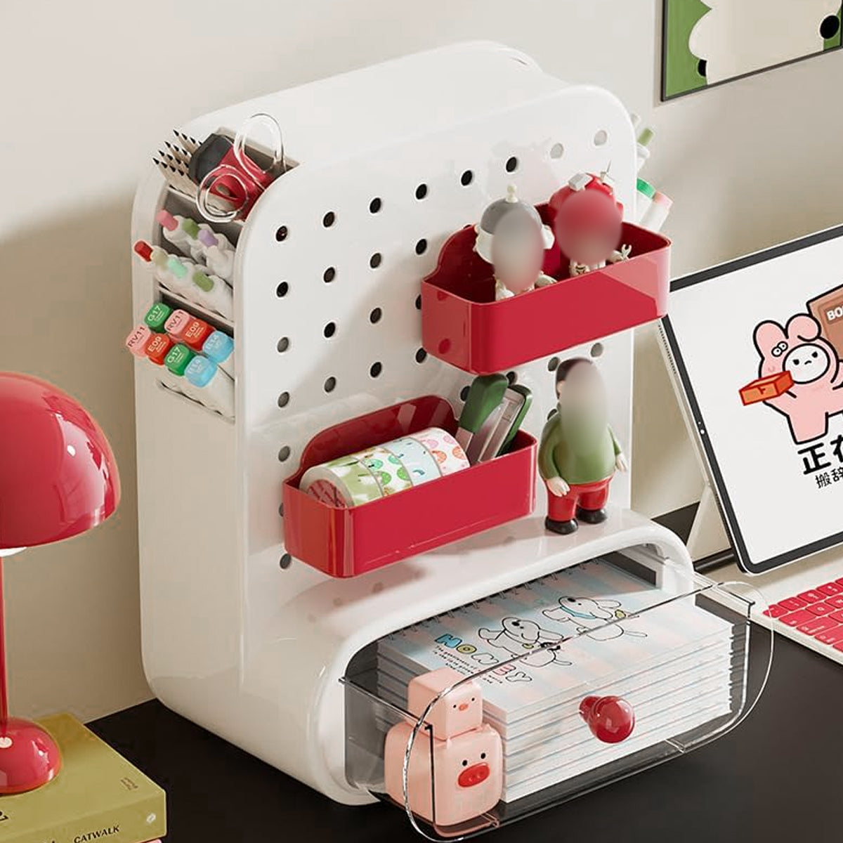 Drawer Pegboard Desktop Storage Box Space Saving Organizer