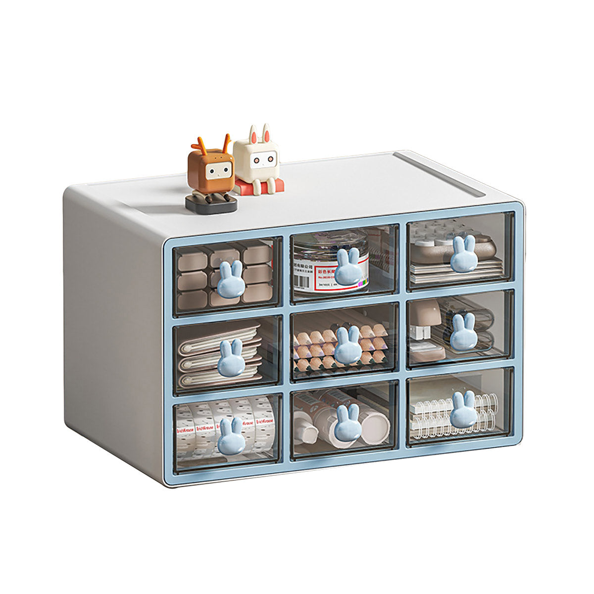 Desktop Organiser Transparent Rabbit Multi-Drawer Storage Box