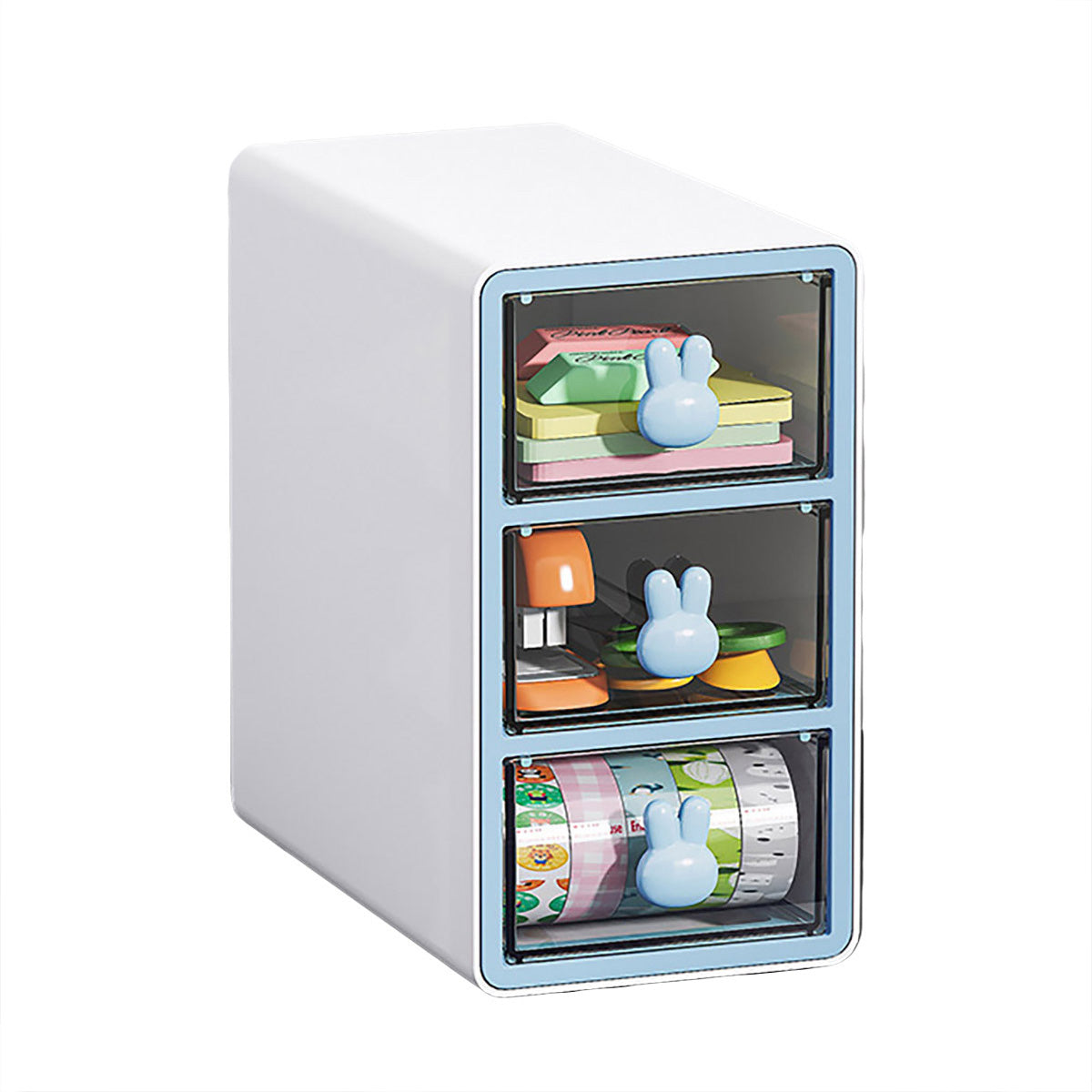 Desktop Organiser Transparent Rabbit Multi-Drawer Storage Box