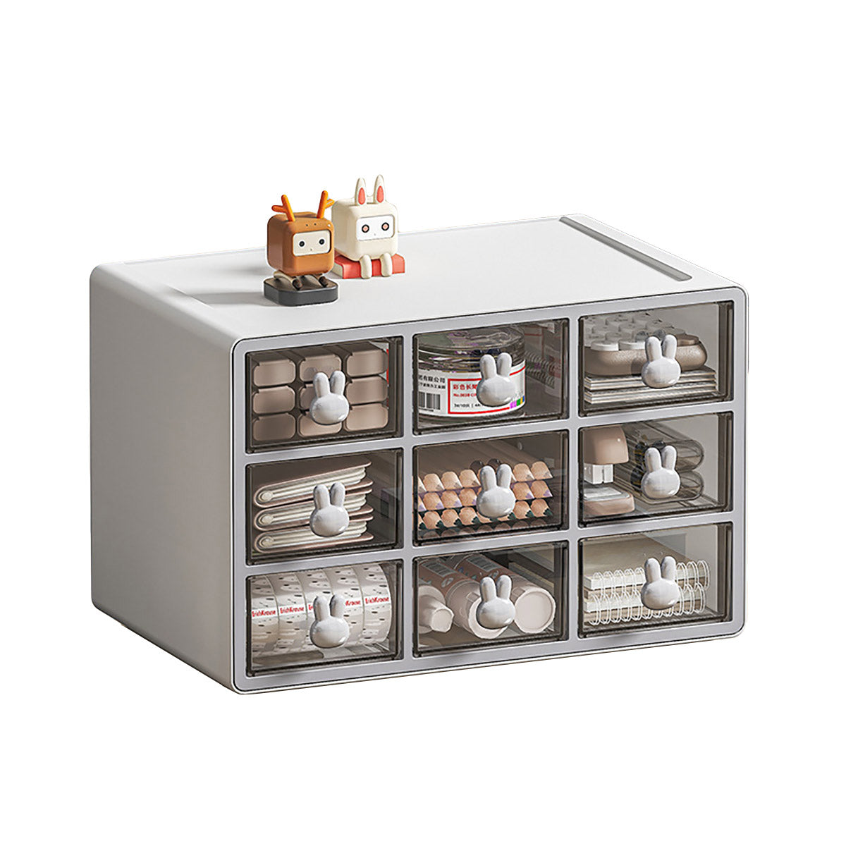 Desktop Organiser Transparent Rabbit Multi-Drawer Storage Box