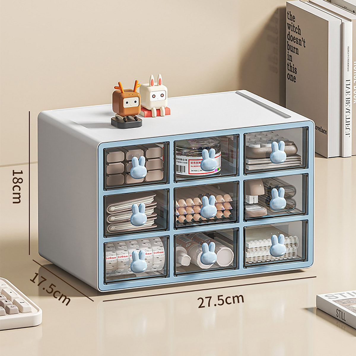 Desktop Organiser Transparent Rabbit Multi-Drawer Storage Box