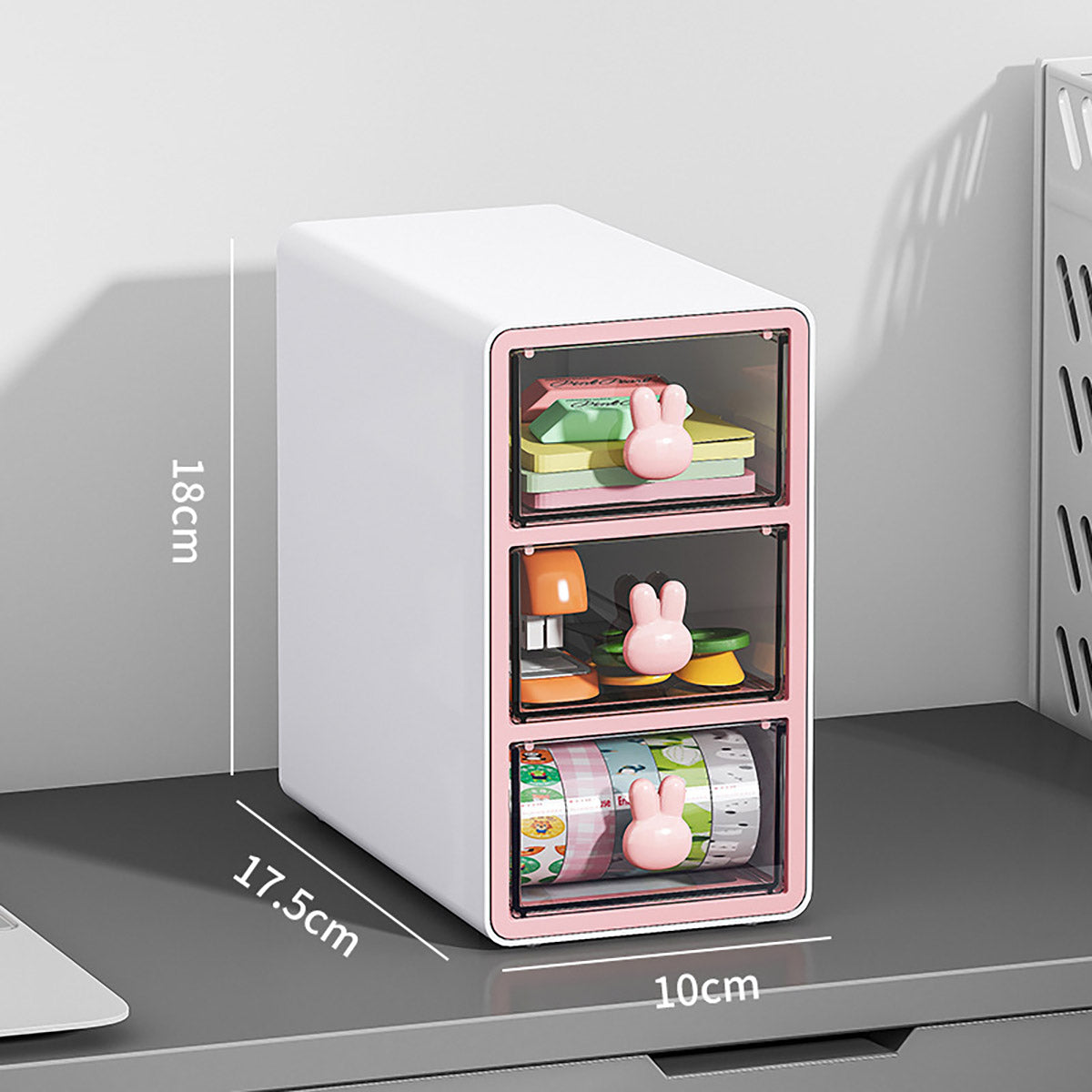 Desktop Organiser Transparent Rabbit Multi-Drawer Storage Box