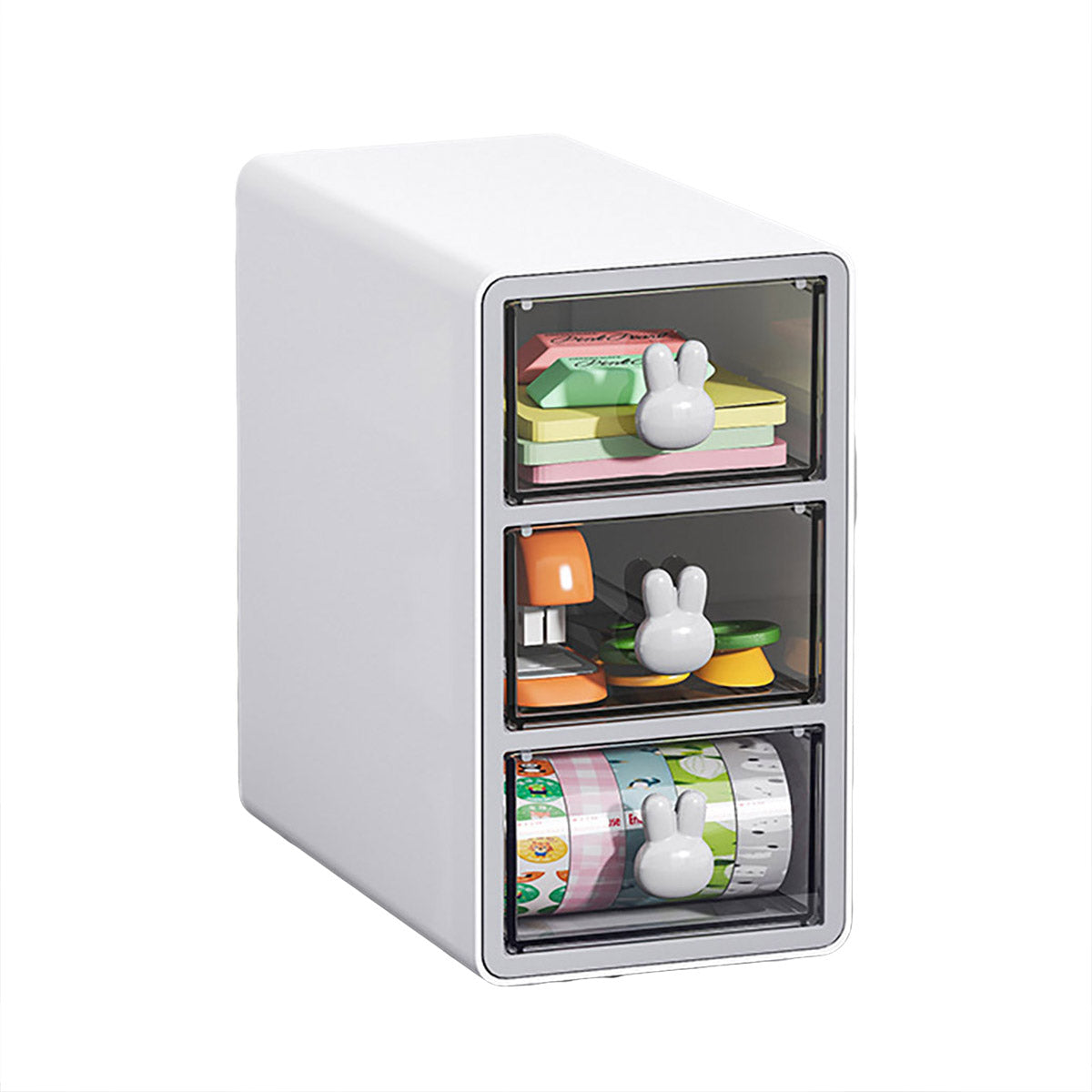 Desktop Organiser Transparent Rabbit Multi-Drawer Storage Box