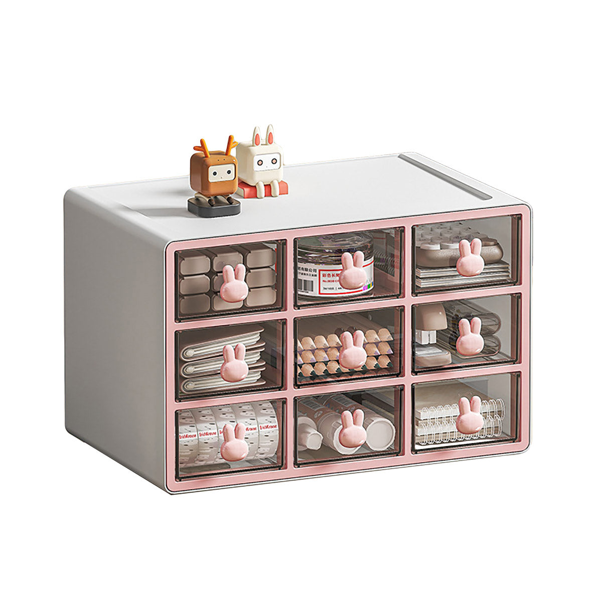 Desktop Organiser Transparent Rabbit Multi-Drawer Storage Box