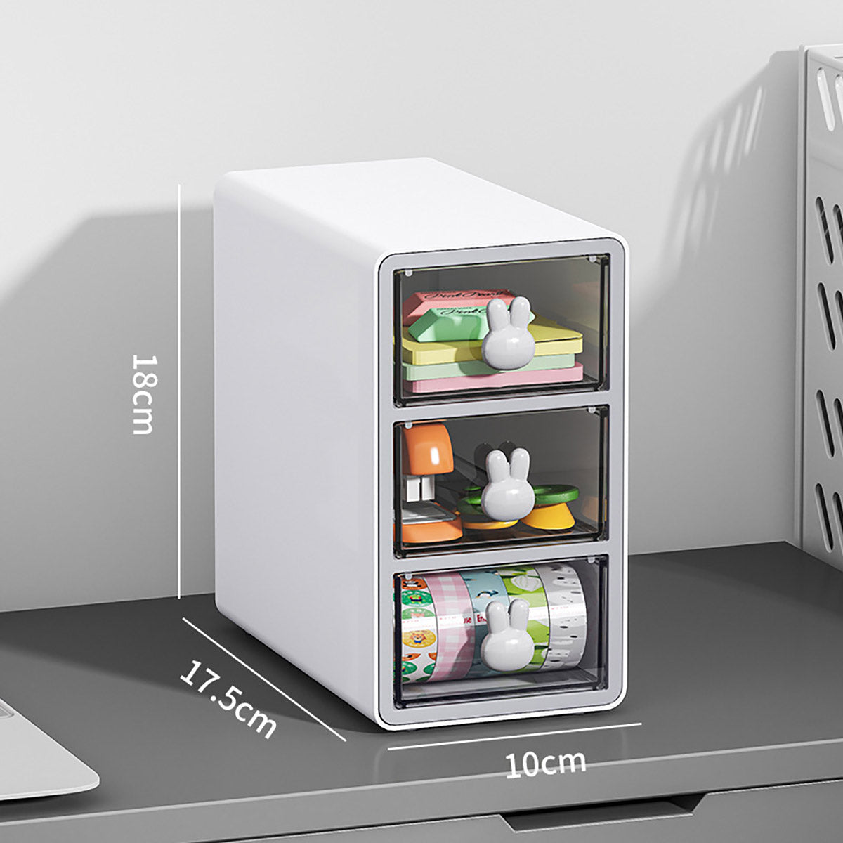 Desktop Organiser Transparent Rabbit Multi-Drawer Storage Box