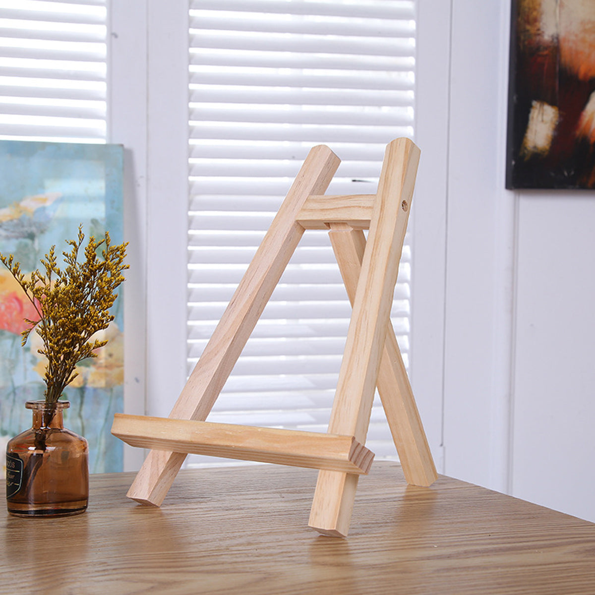 6 Pcs Tabletop Artist Easels A-Frame Pine Wood 28 x 20cm