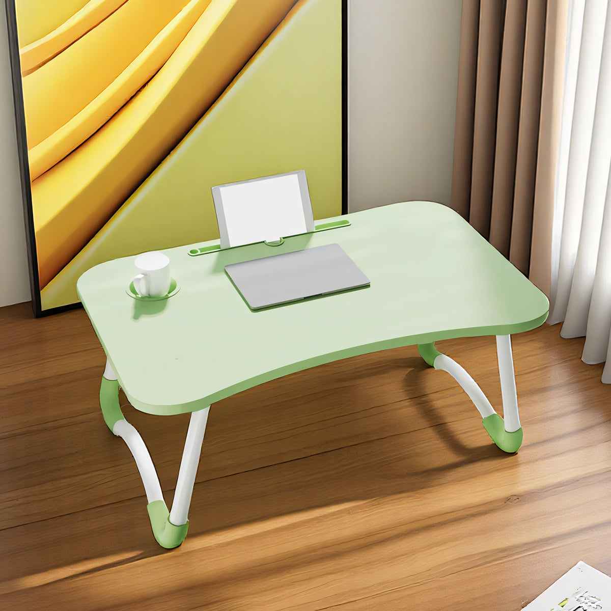 Foldable Bedside Small Table for Laptop and Books Use