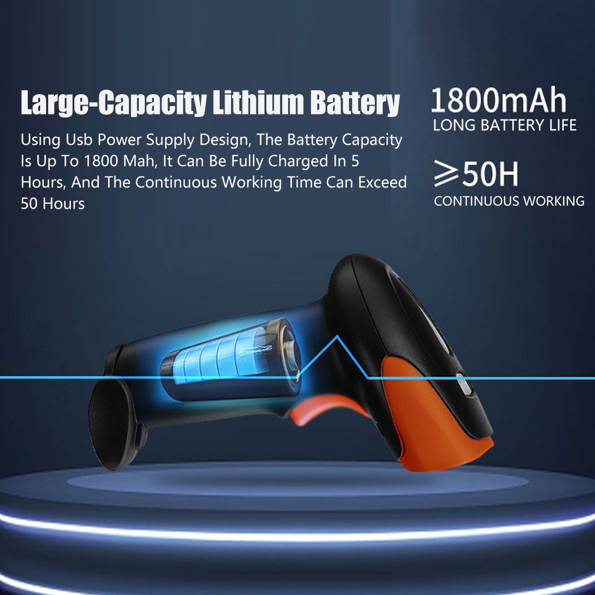 Wireless 2D Barcode Scanner Handheld QR Code Scanning Gun