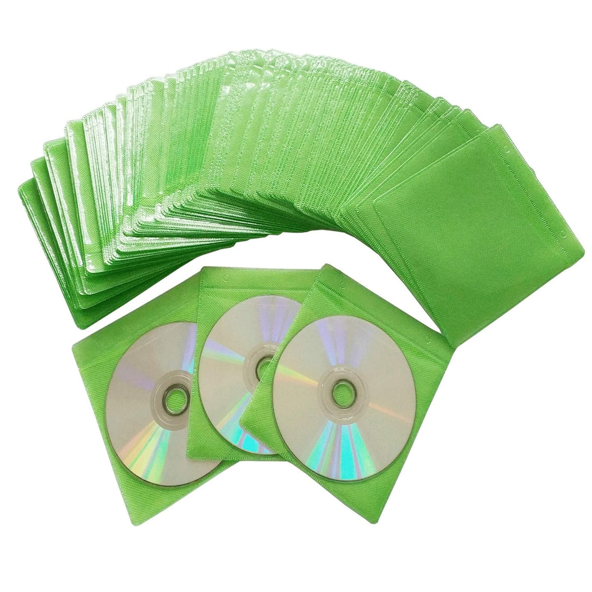 100 Pcs CD DVD Double Sided Plastic Sleeves Storage