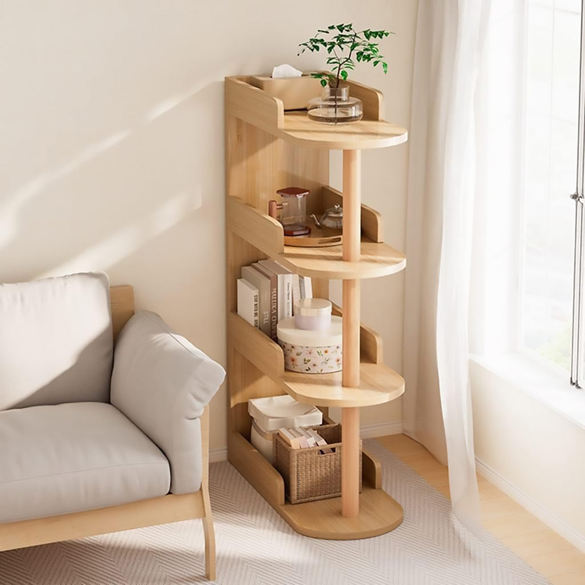 4-Tier Narrow Gap Storage Shelf for Home Bedroom