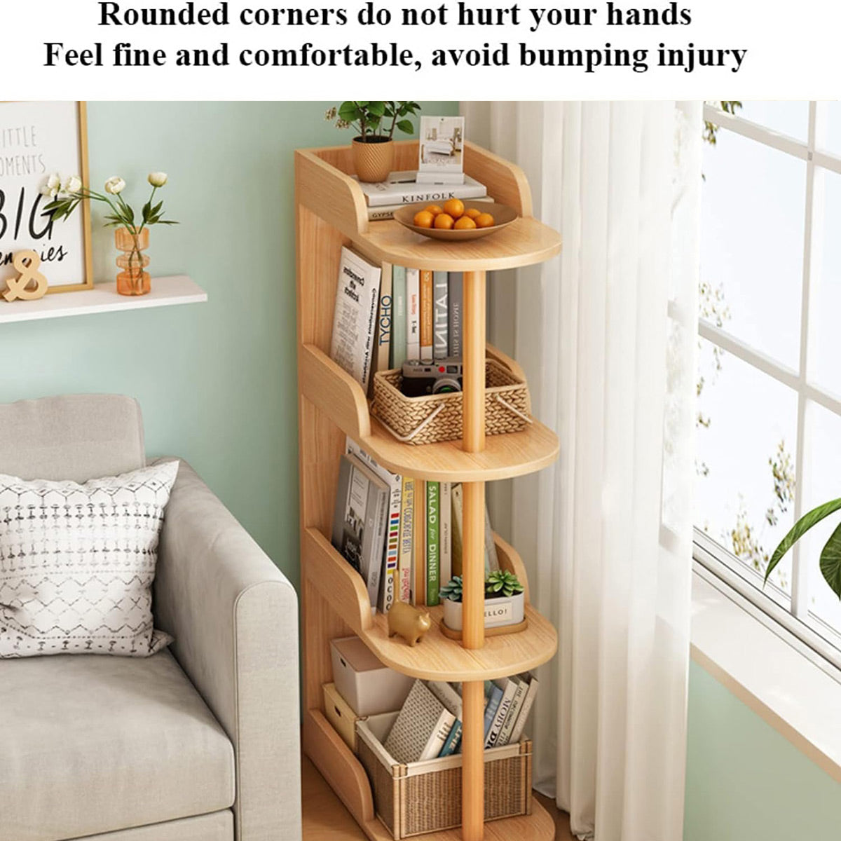 4-Tier Narrow Gap Storage Shelf for Home Bedroom
