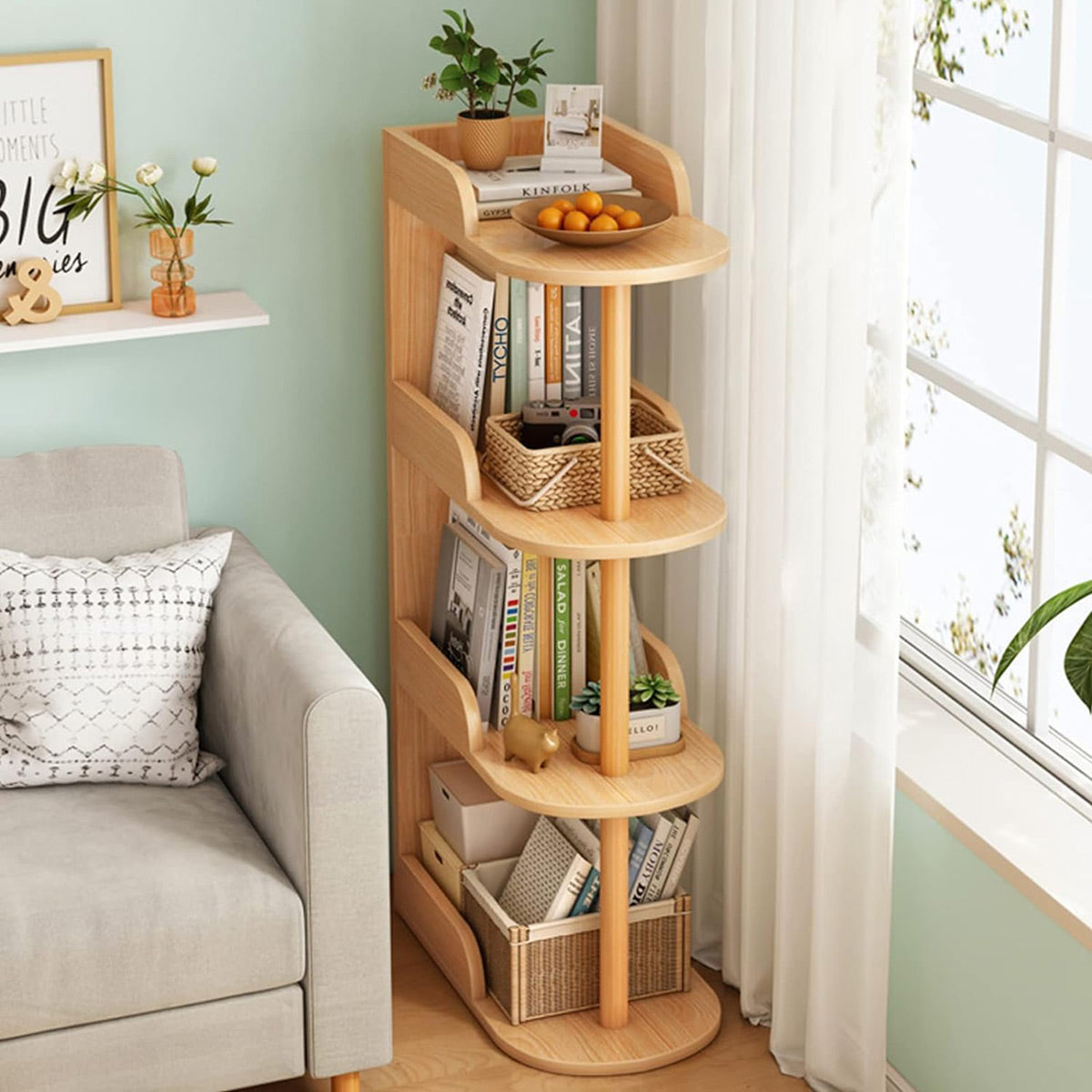 4-Tier Narrow Gap Storage Shelf for Home Bedroom