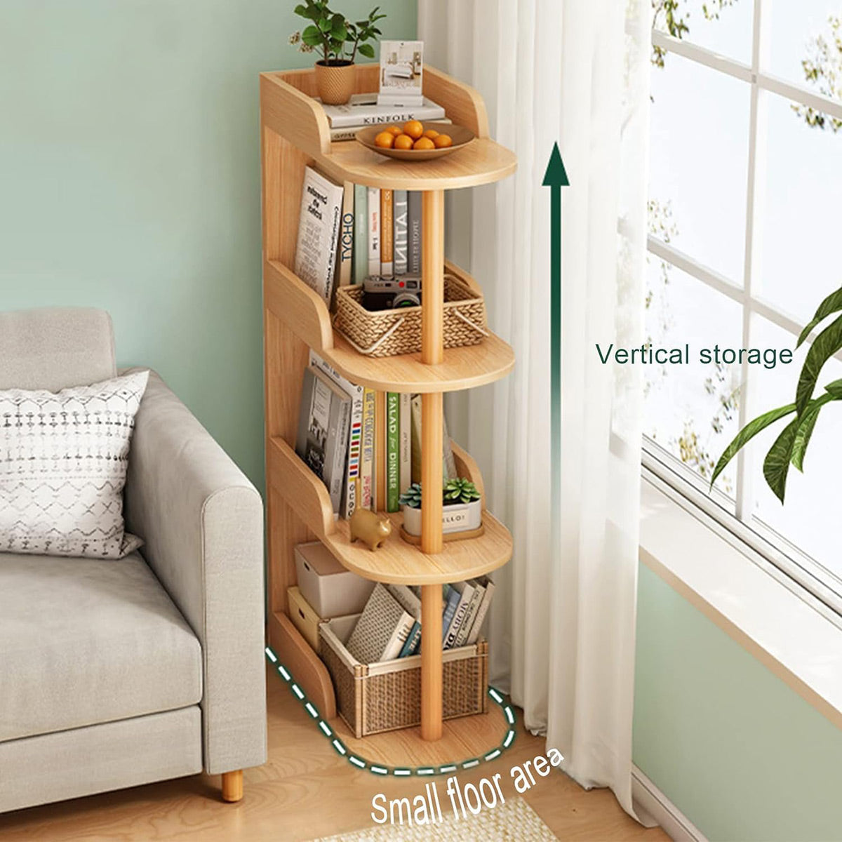 4-Tier Narrow Gap Storage Shelf for Home Bedroom