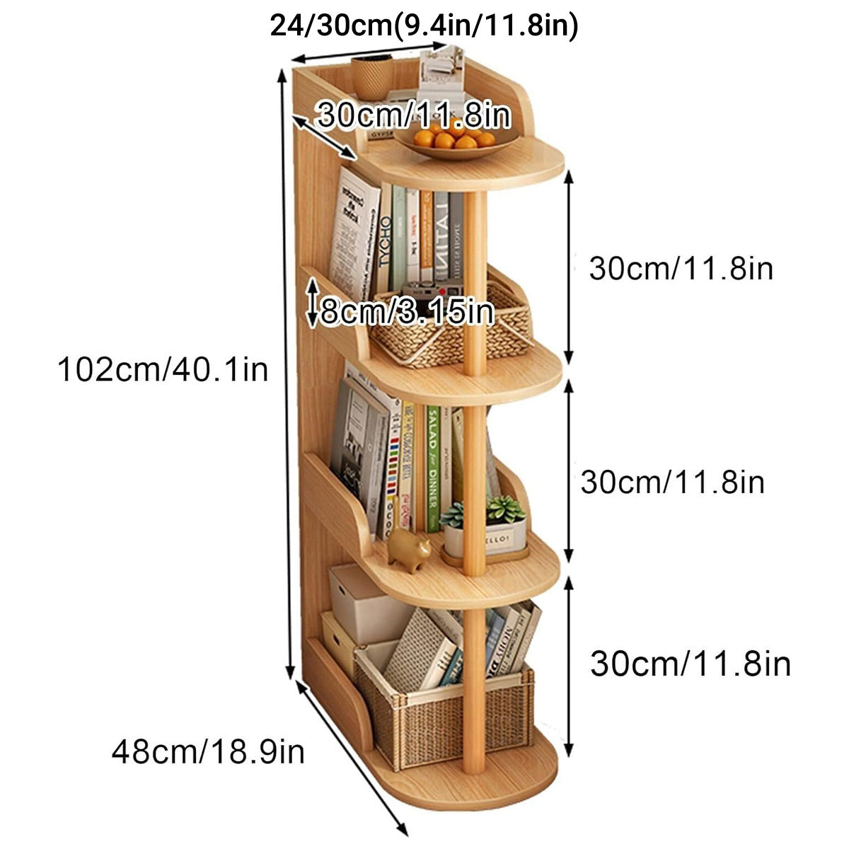 4-Tier Narrow Gap Storage Shelf for Home Bedroom