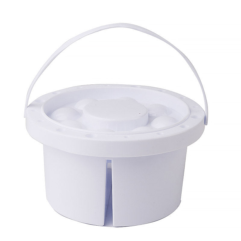3-in-1 Pen Wash Bucket with Palette and Brush Holder White
