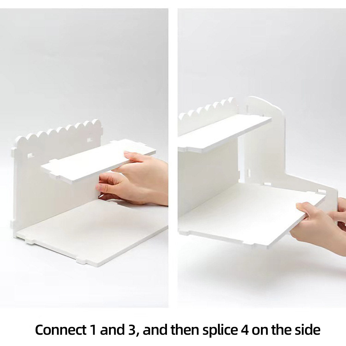 Double Layer Desktop Storage Rack PVC Foam Board White