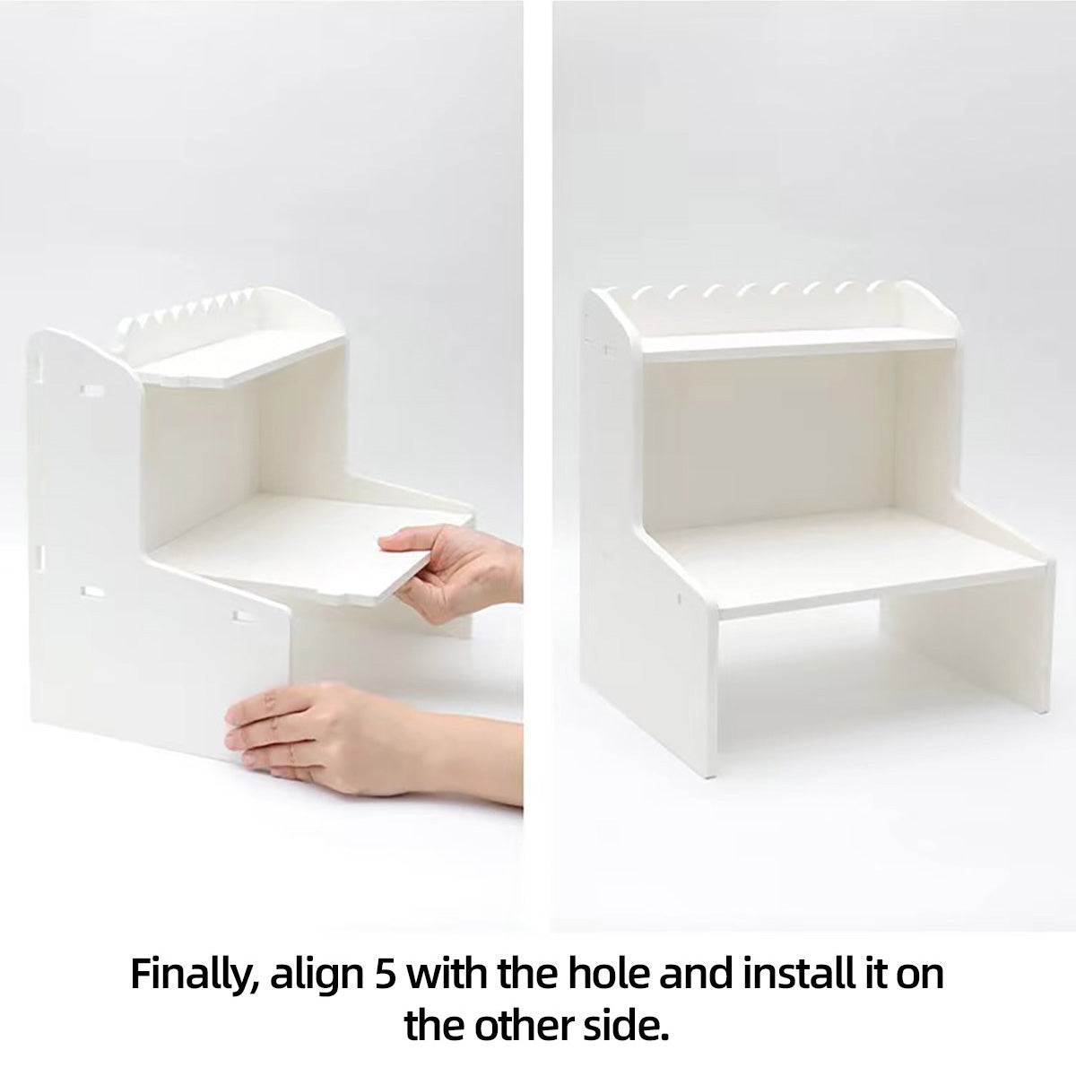 Double Layer Desktop Storage Rack PVC Foam Board White