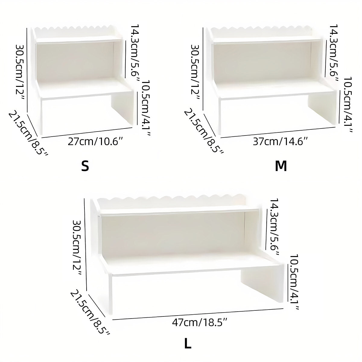 Double Layer Desktop Storage Rack PVC Foam Board White