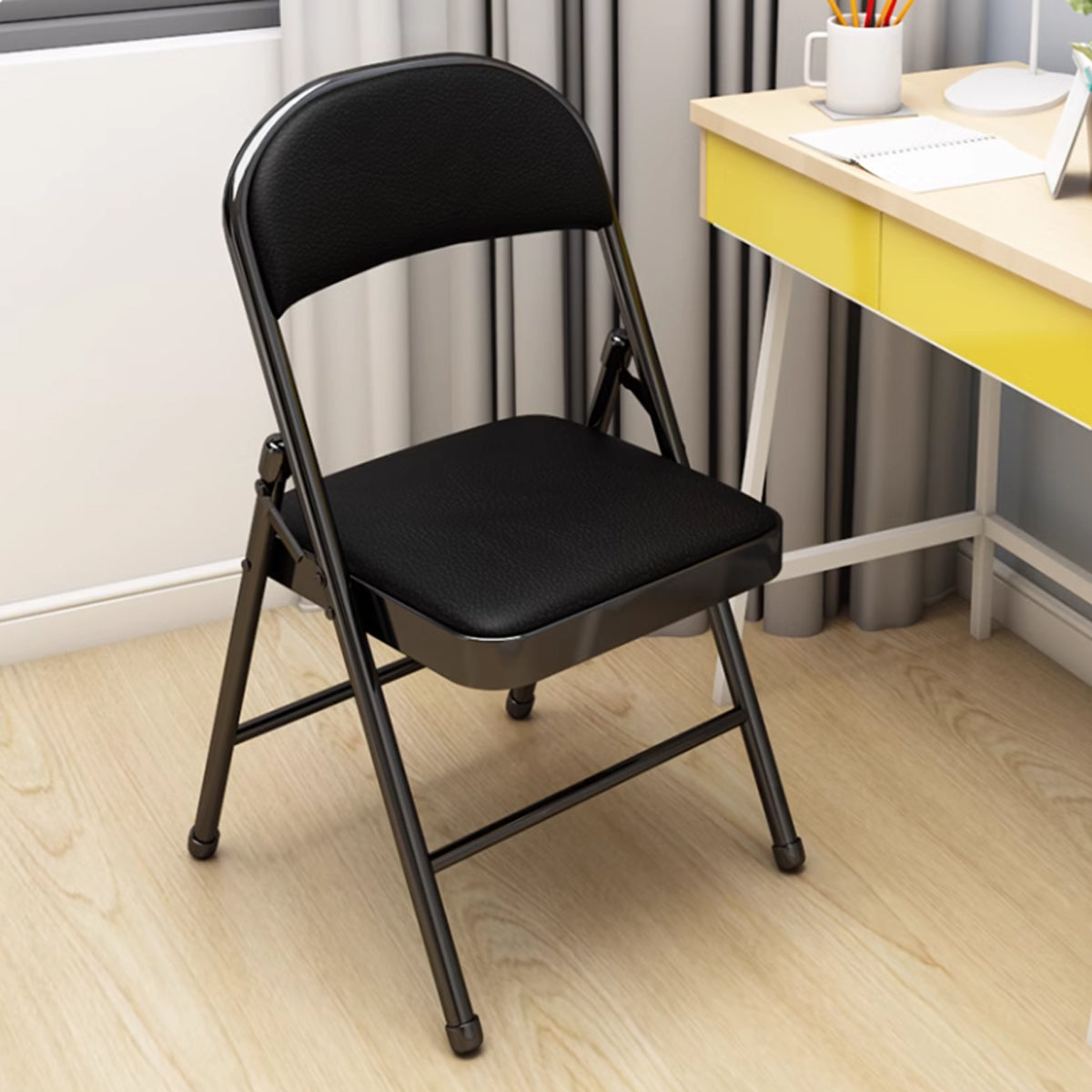 2 Pcs Folding Chairs with PU Leather Seat
