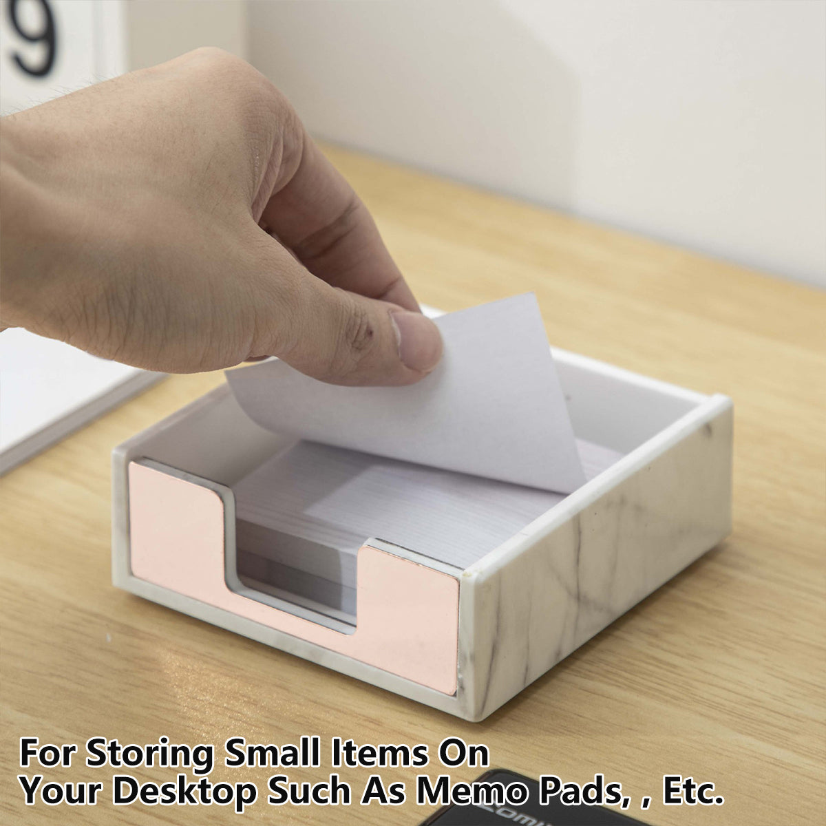 Large Desktop Sticky Note Box Organiser Acrylic Storage Holder