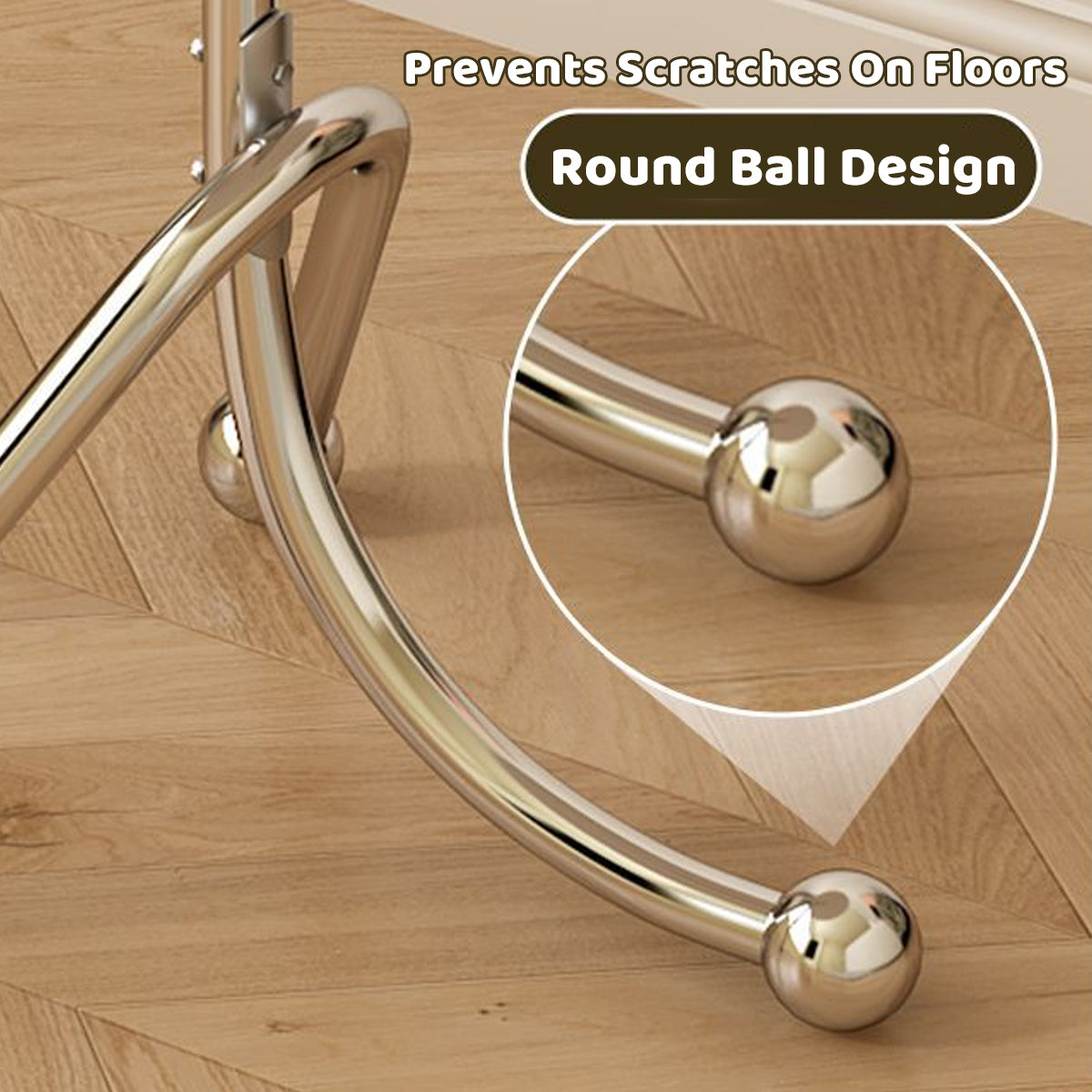 Round Side Table Stainless Steel Frame with Rubber Wood Top