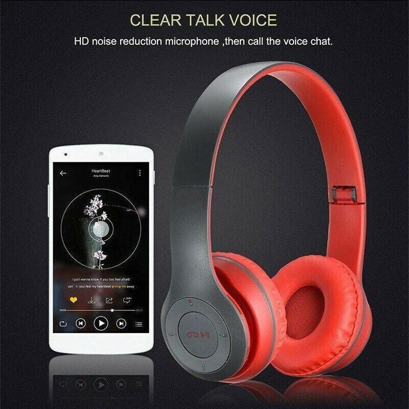 Wireless Bluetooth 5.3 Headphones with Mic Pads
