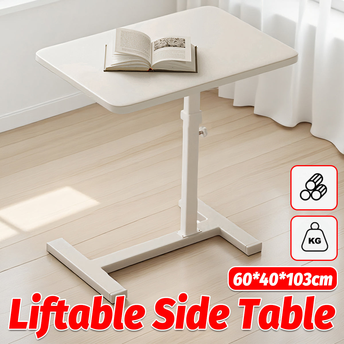 Mobile Computer Desk Adjustable Height Table for Home Office Use