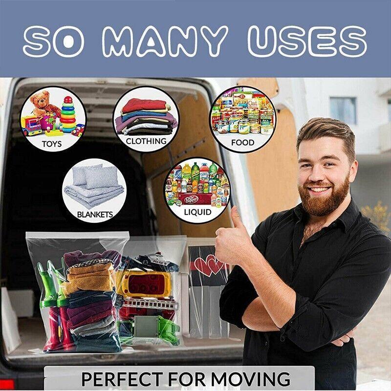 80μm Bulk Resealable Zip Bags PE Clear Plastic