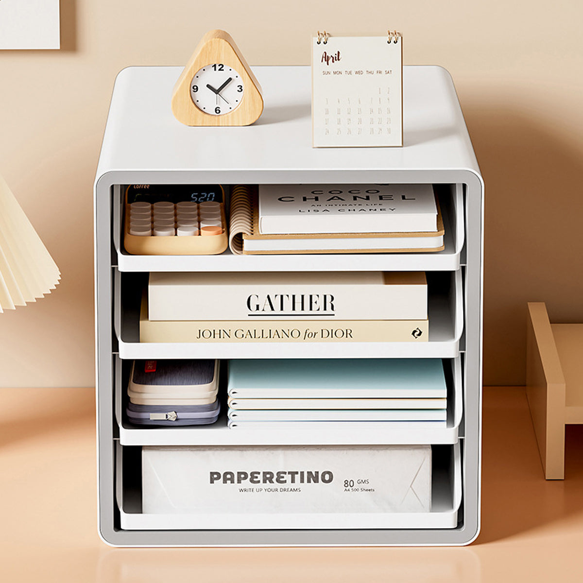 4-Tier A4 Drawer File Cabinet for Office Documents