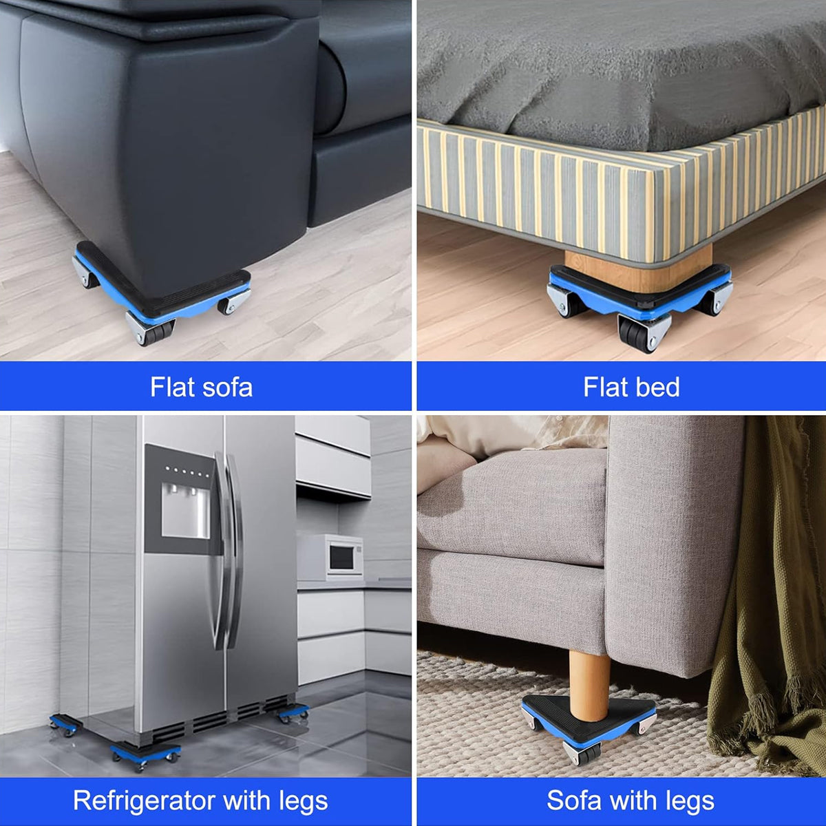 5 Pcs Furniture Lifter Kit with 360 Degree Mover Pads